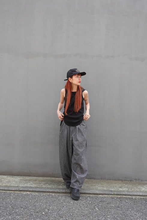 チェックボリュームラフパンツ